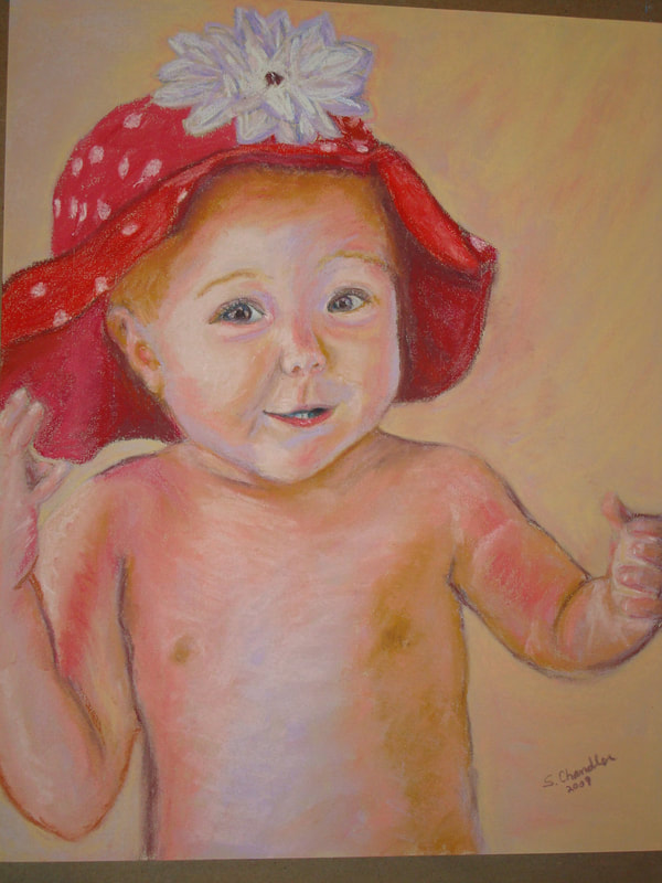 "Child in Red Hat" (Private Collection) Paste.