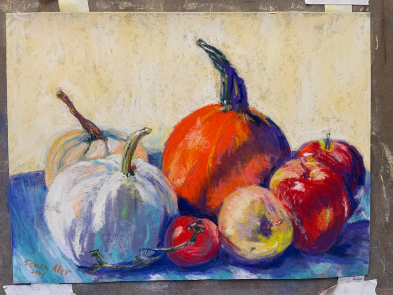 FALL IN A ROW - Pastel - 9x12 - (Painted from Jeri Greenberg's photo with permission) -DONATED