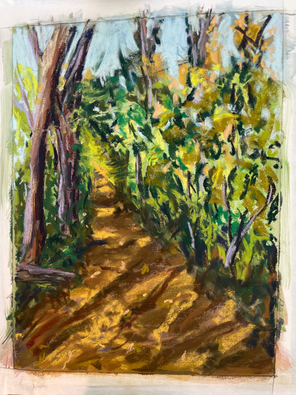 Forest Path - Pastel - 9x12 - Available