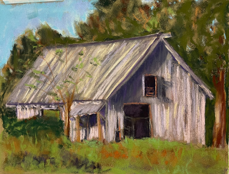 Historic Tuckahoe Barn - Pastel - 9x12 - Available