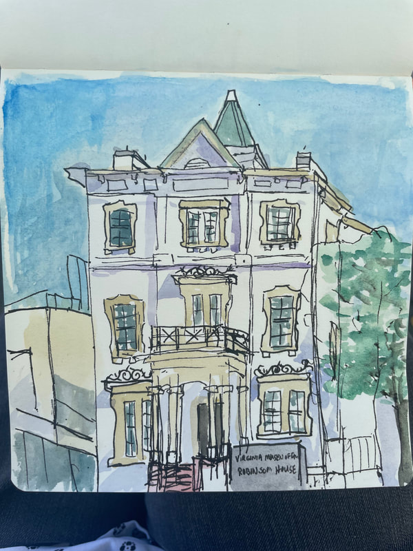 VMFA House - Ink & Watercolors - Sketchbook drawing